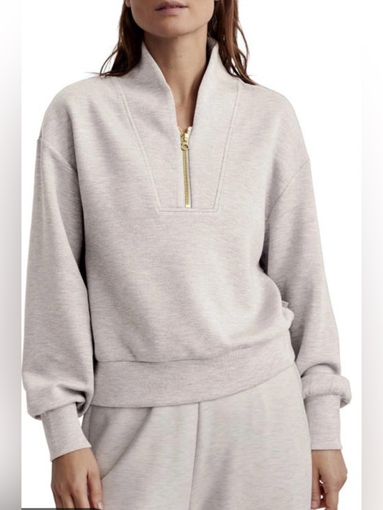 Varley Tops - Varley Davidson Sweatshirt Doublesoft Heathered Gray Quarter Sip Size L